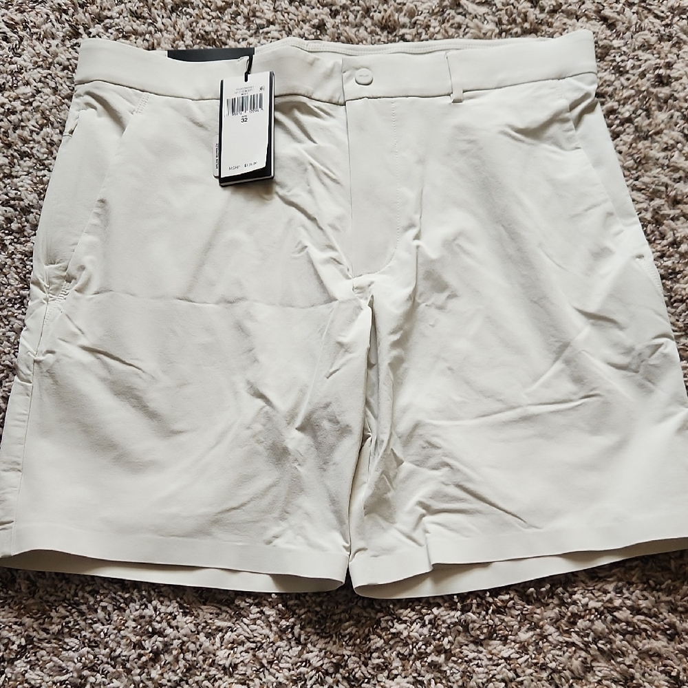 RLX Ralph Lauren Cream Flat Front Shorts